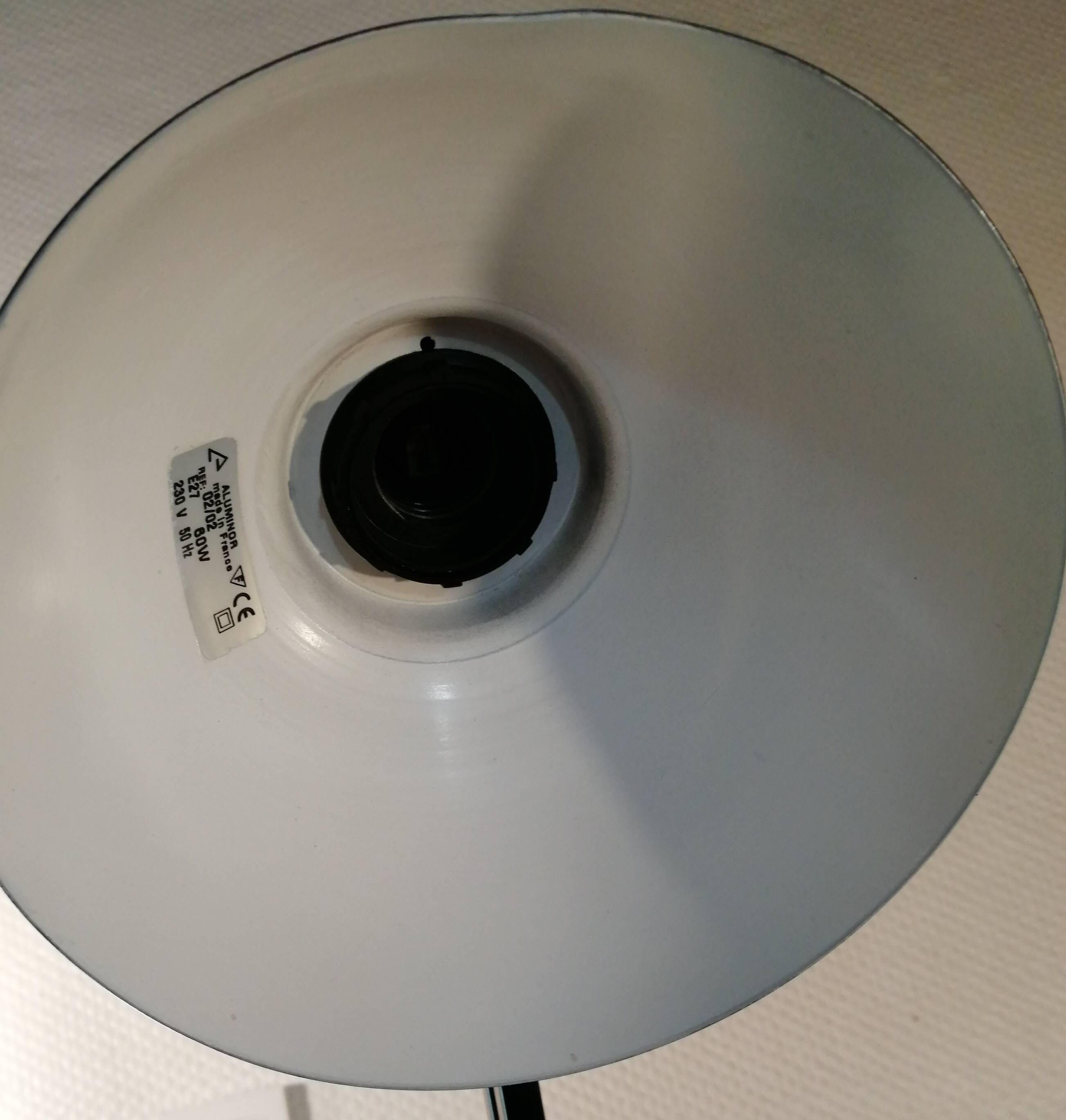 Large black Aluminor articulated desk lamp made in France vintage 1970