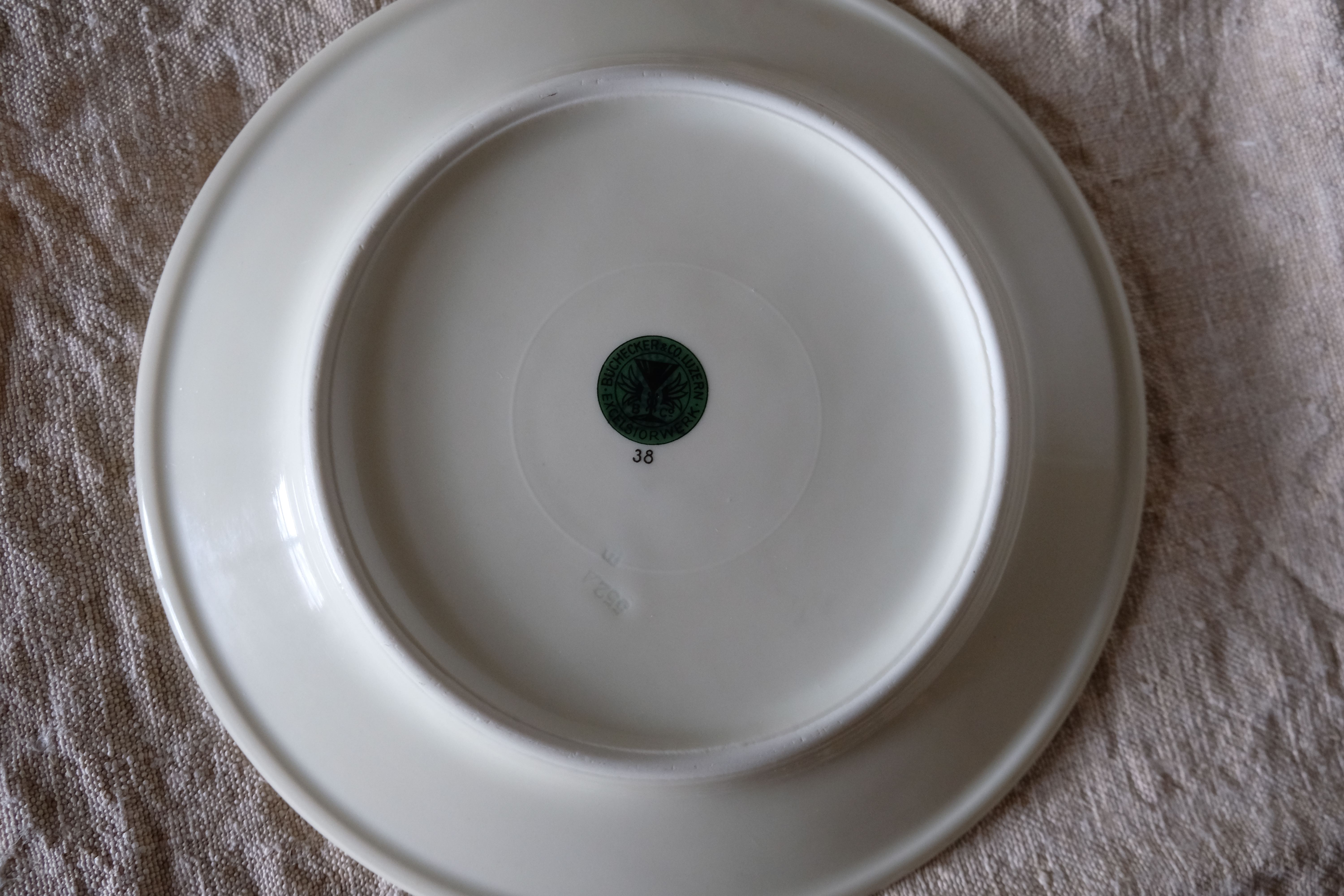 8 dessert plates of the service of the hotel "Grand Hotel Nationale" Lucerne Switzerland Buchecker & C