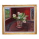 Original Swedish Oil on Canvas – “White Roses” by Aina Schiller, Arvika
