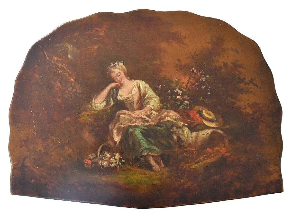 Painted wooden stool
