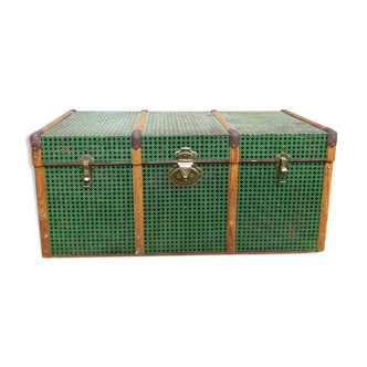 Vintage green metal trunk