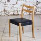 Scandinavian chair in teak and faux leather, 1960.