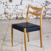 Scandinavian chair in teak and faux leather, 1960