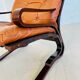 Vintage Scandinavian cognac lounge chair by Oddvin Rykken