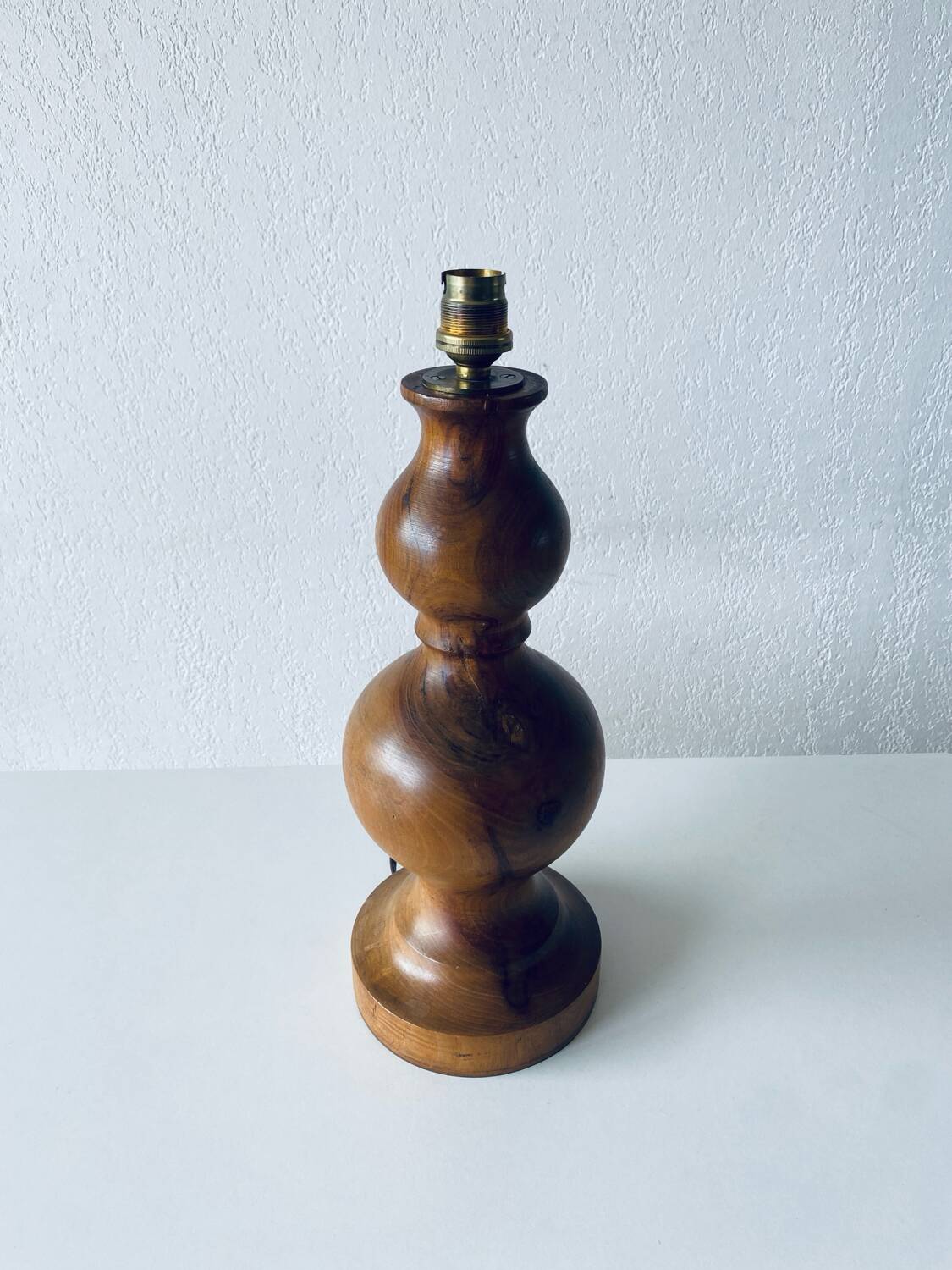 Turned wooden lamp base