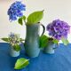 Service sandstone blue pitcher cups