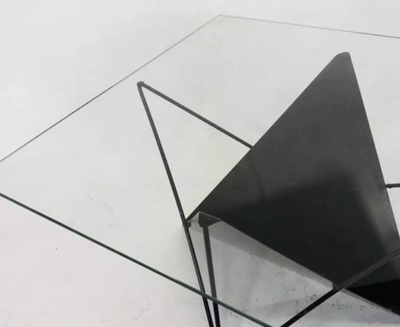 Vintage 80s steel wire coffee table eclectic design