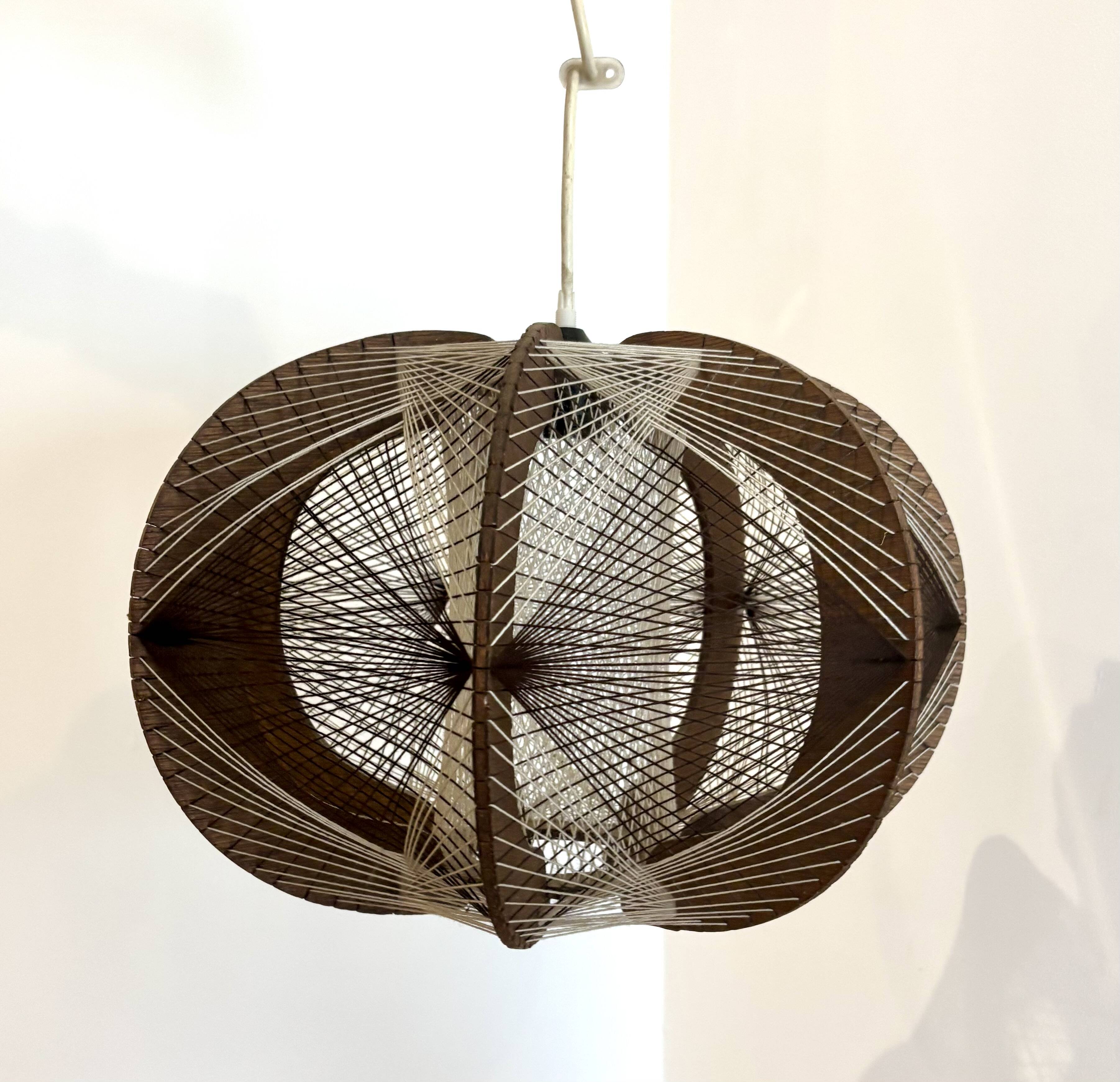 Scandinavian wooden and wire suspension
