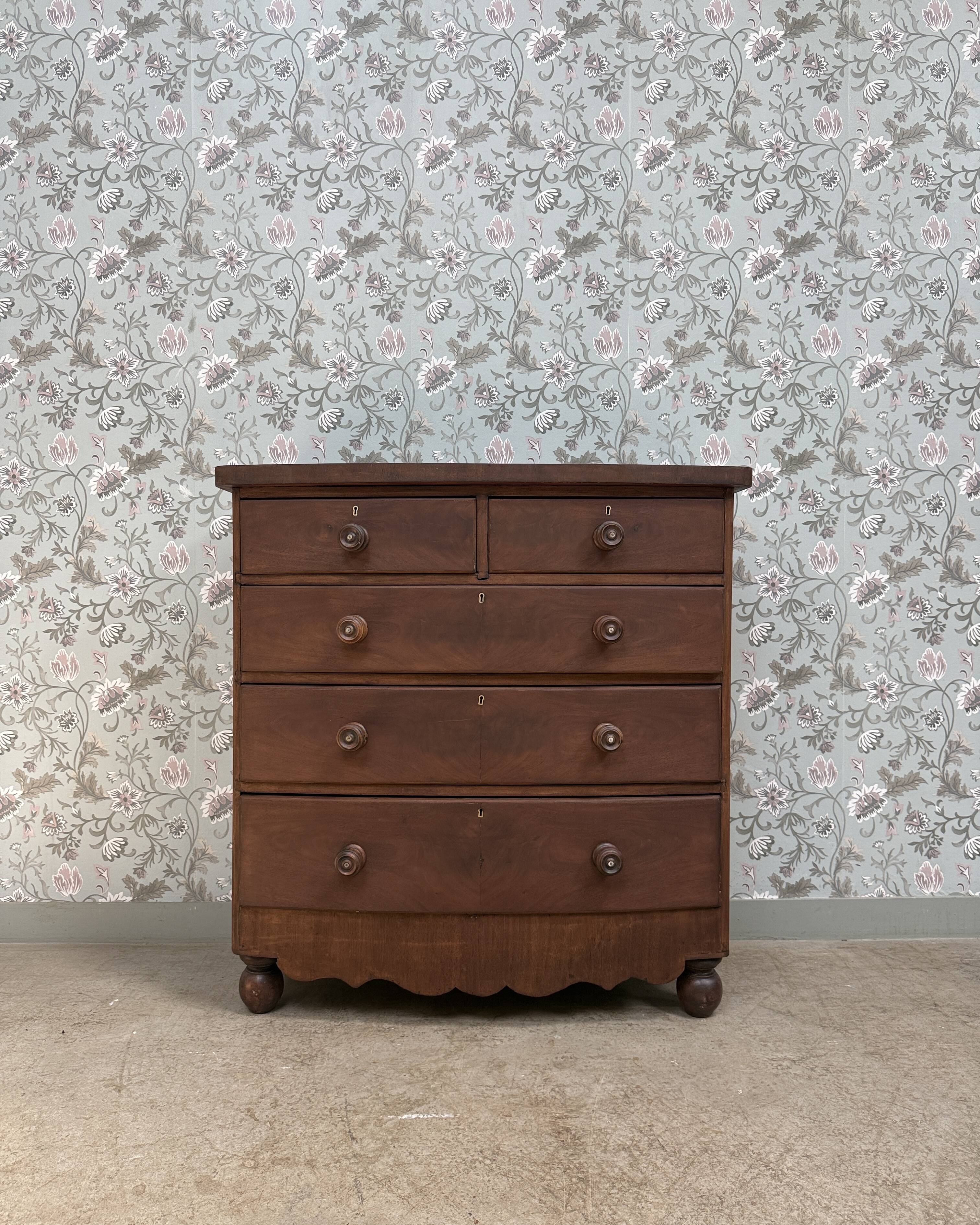 Large antique English chest of drawers (renovated)
