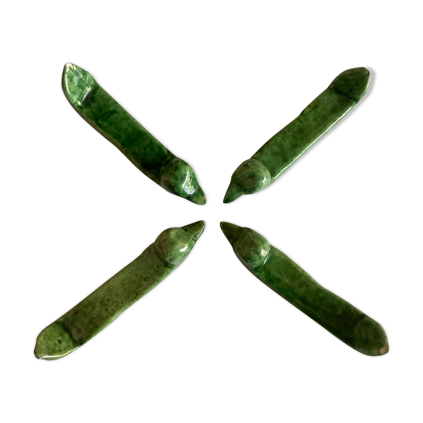 Set of 4 knife holders in varnished earth of Biot 1960