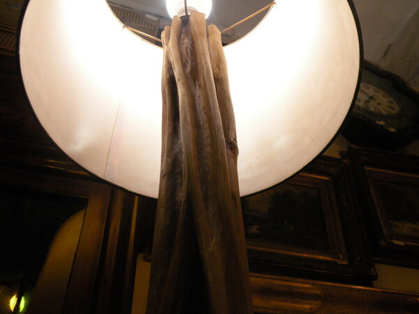 Lampadaire en bois Naturel Exotique 1950, 1960