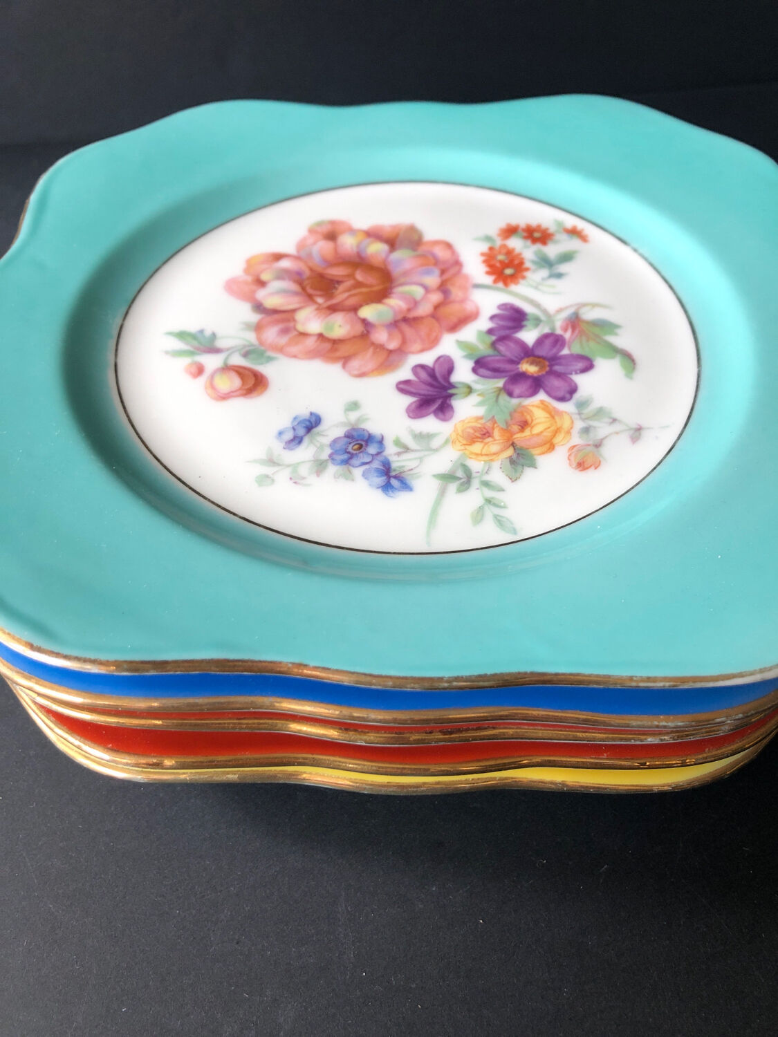 5 antique cookie plates or dessert