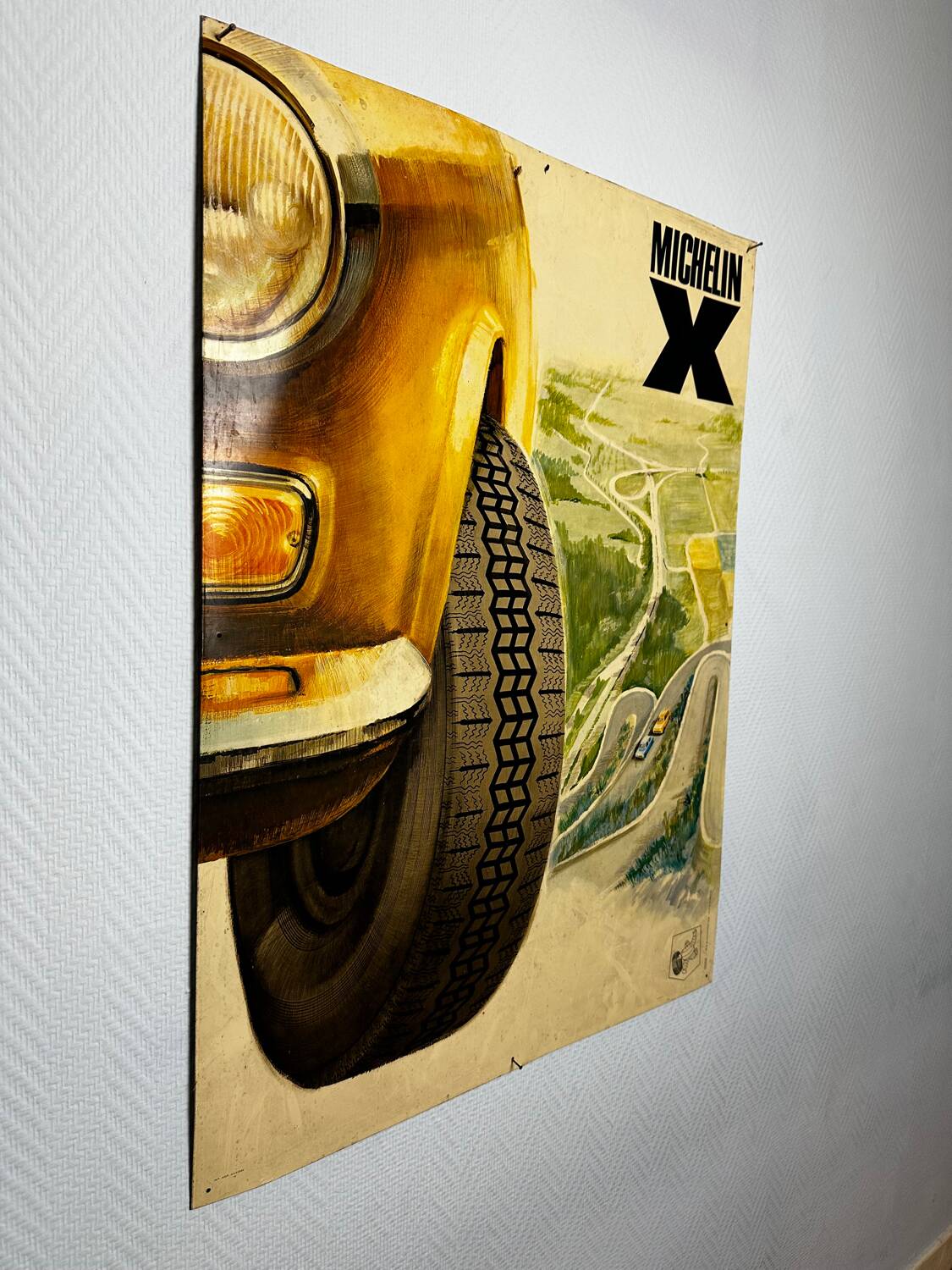 XXL metal plate - Michelin X - Fiat 124 - 1970 - Car