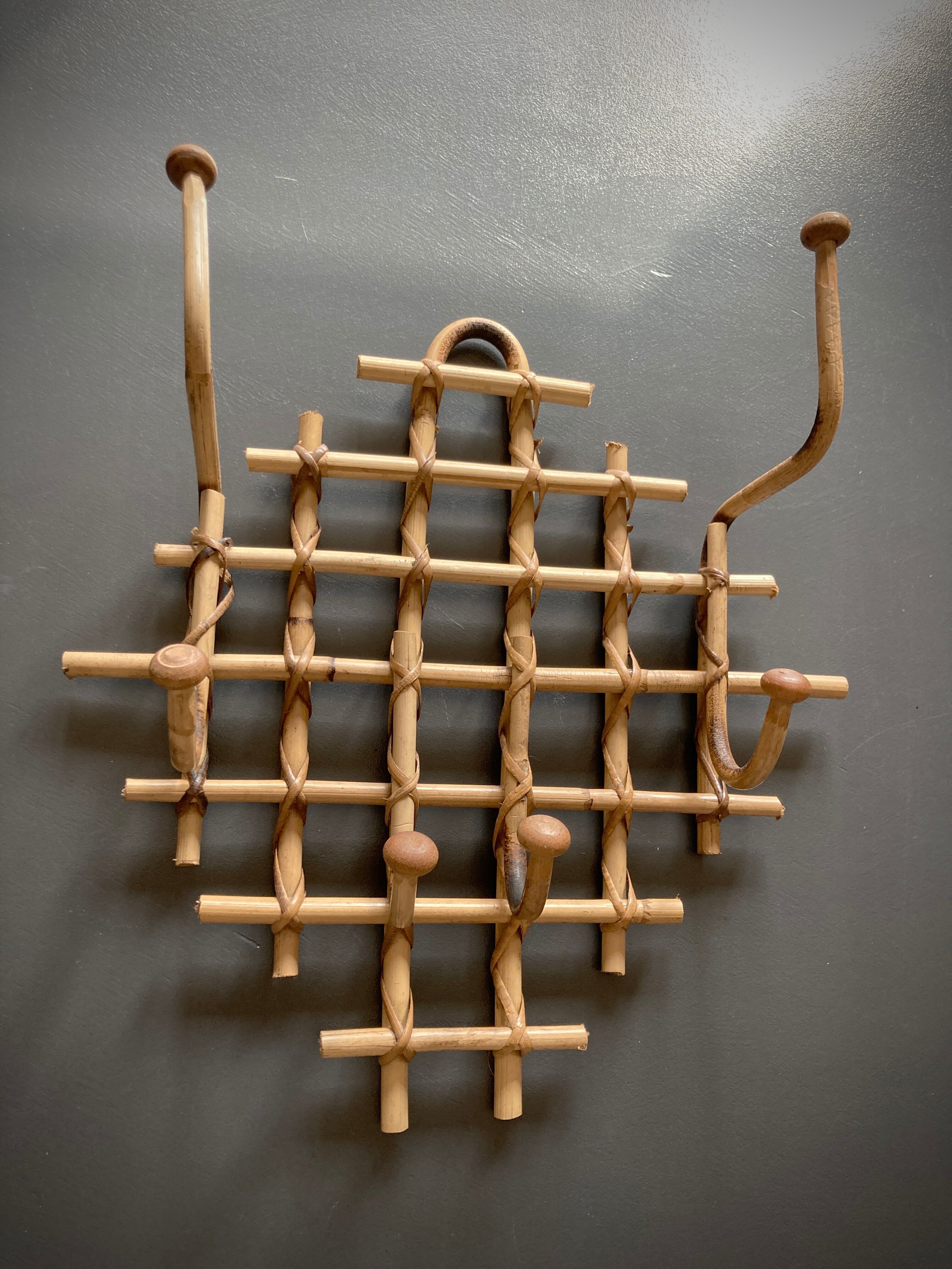 Bamboo wall coat rack