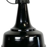 Industrial black pendant factory lamp with cast iron top, 1970s