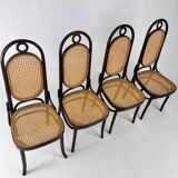 Set of 4 Radomsko Bentwood and Cane Dining Chairs, 1950s