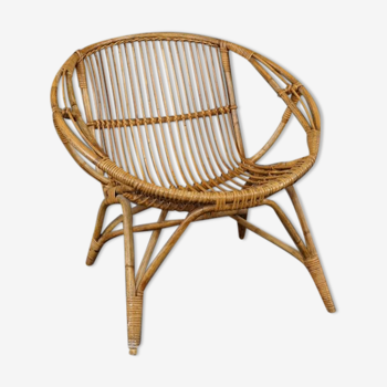 Rattan armchair, Rohé Noordwolde, 1950