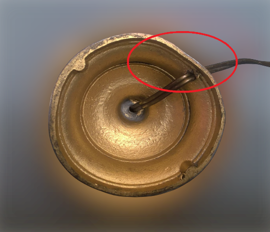 Louis XVI style bougeoir late 19th century gold metal transformed into lamp foot- with embroidered day offal