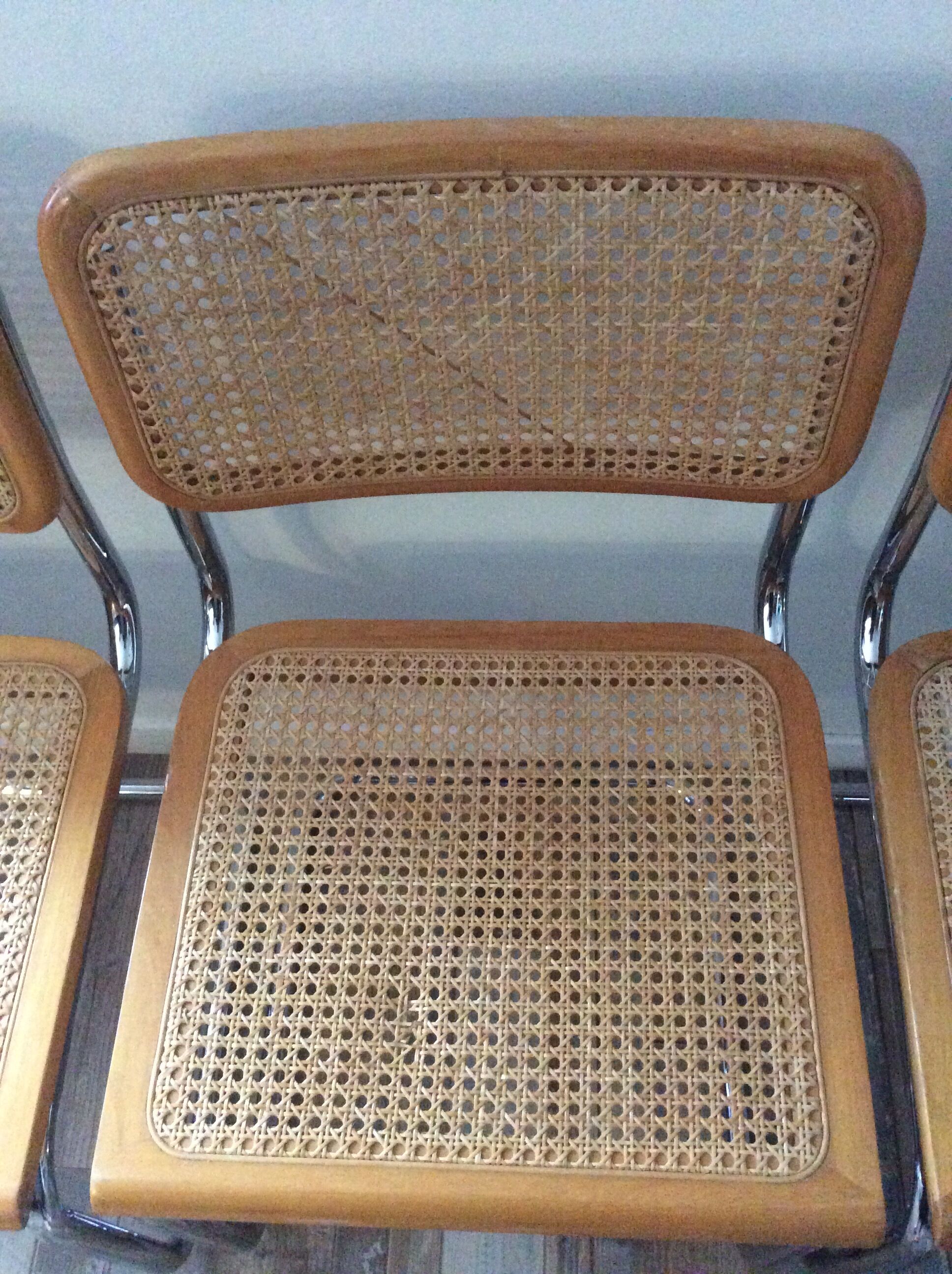 Lot of 4 chairs Marcel Breuer Cesca B32