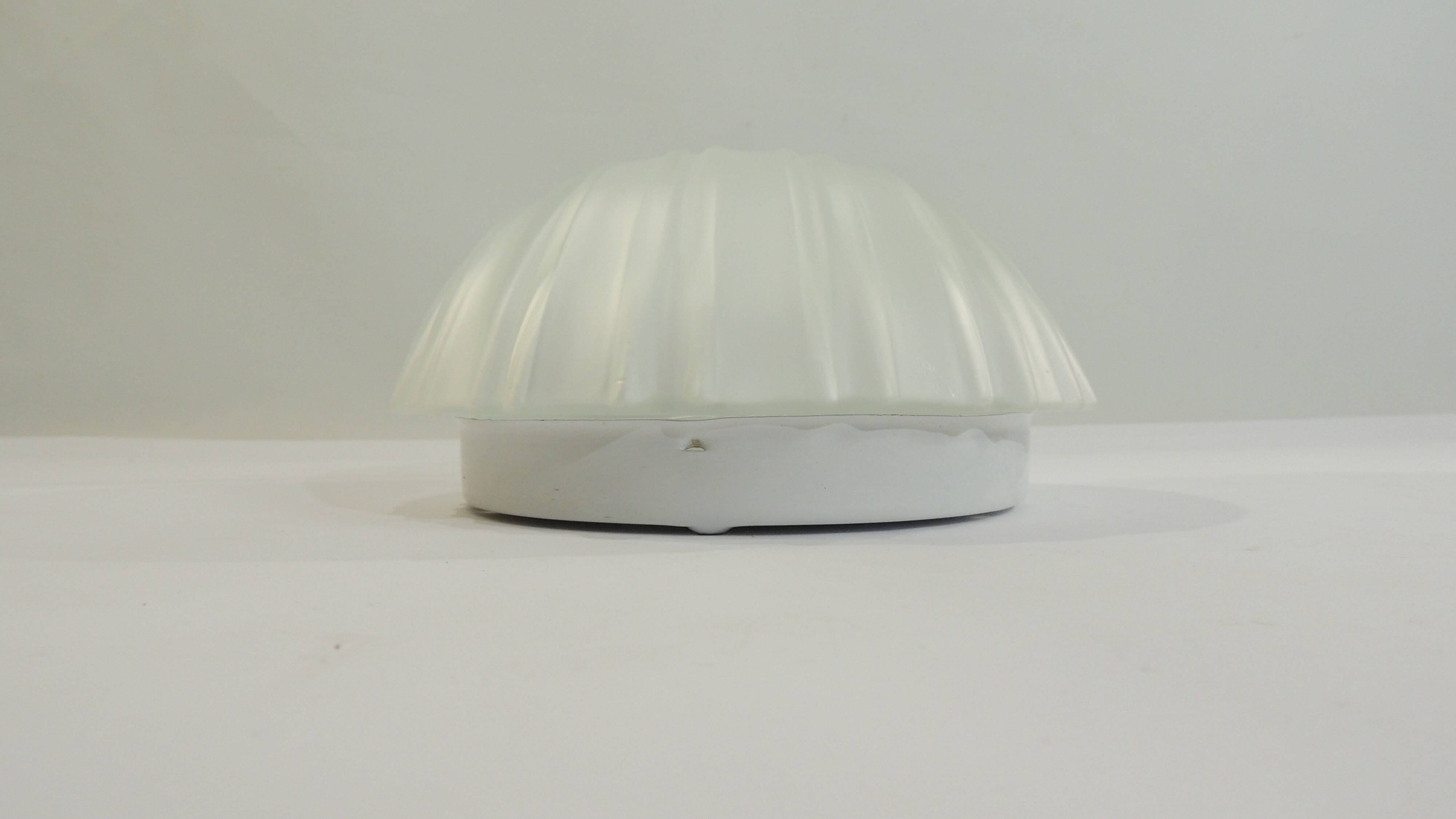 Vintage white opaline glass shell wall light – Ann wall lamp