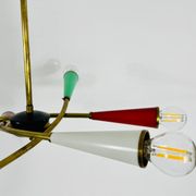 Arredoluce Sputnik brass chandelier 1950s