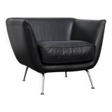 Rare leather lounge chair by Stefan Steenkist for Young International, Netherlands, 1990s