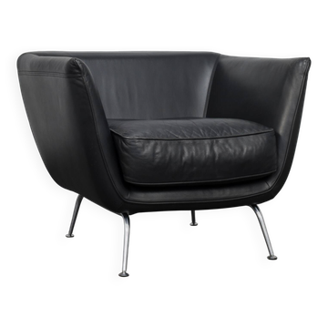 Rare leather lounge chair by Stefan Steenkist for Young International, Netherlands, 1990s