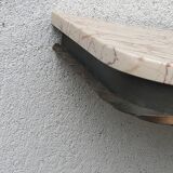 Console of wall lamp of the 50s in wrought iron and marble top