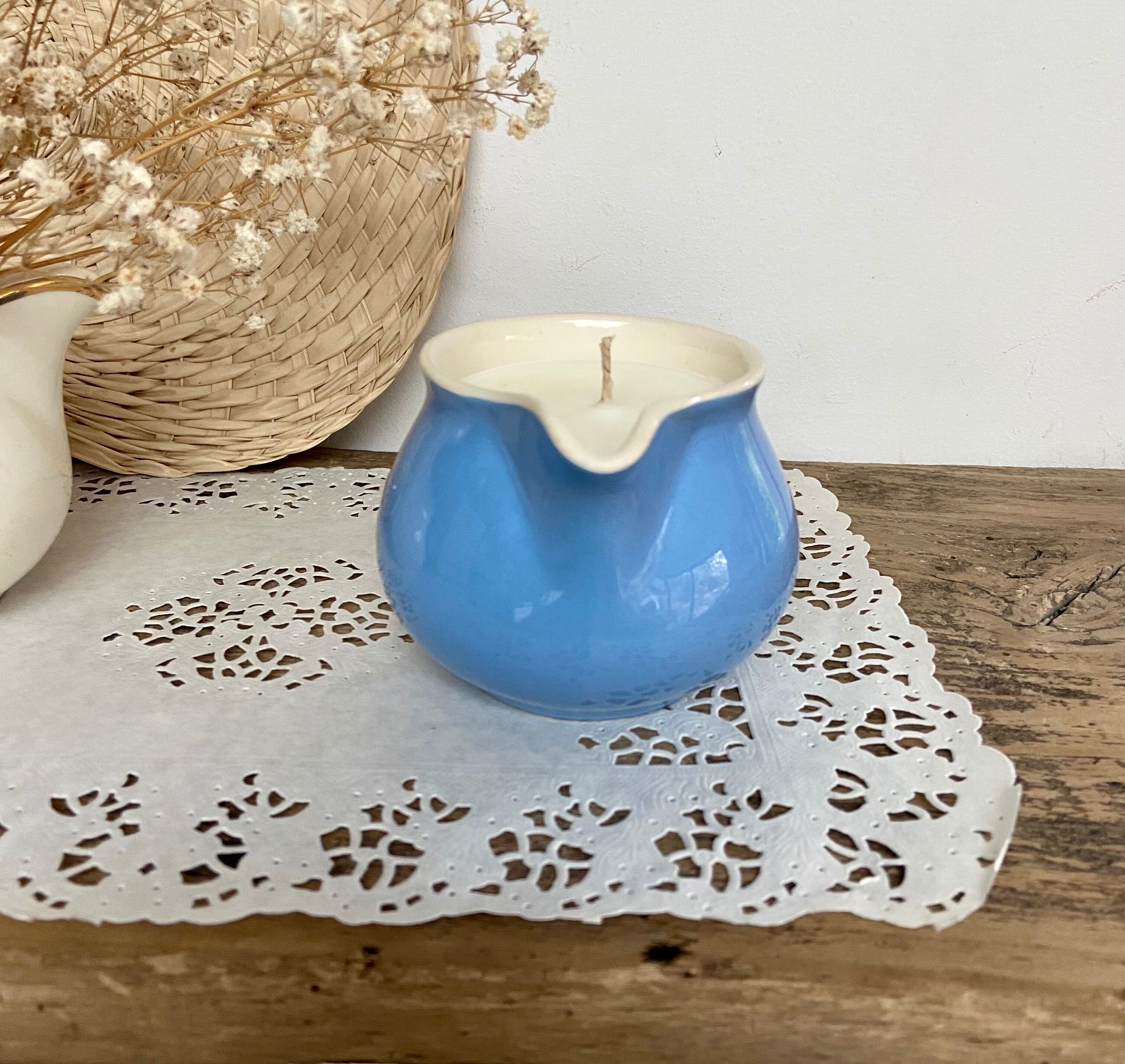 Natural soy wax candle and Villeroy & Boch heather creamer