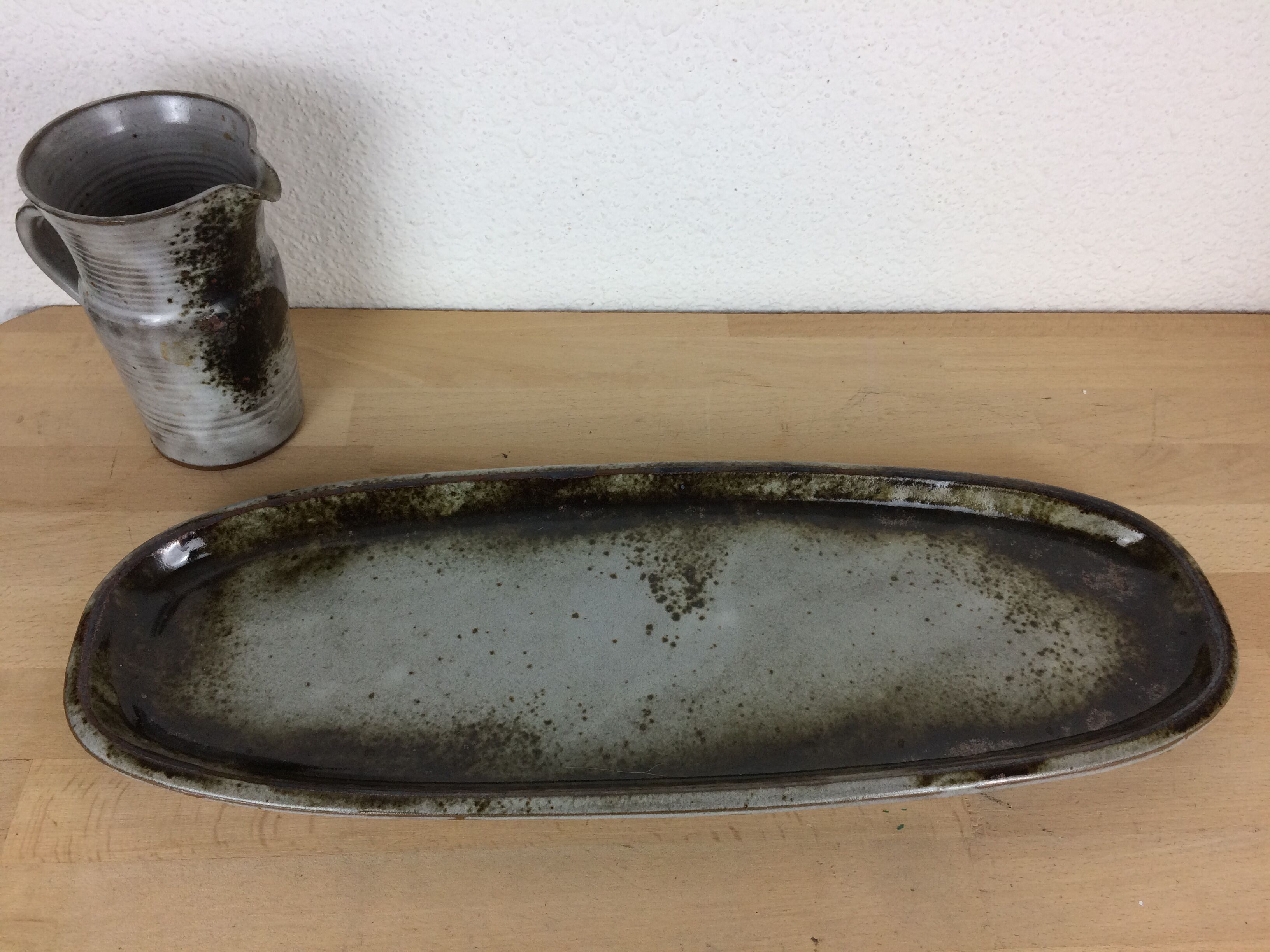 Flat set and pitcher CAB vintage ceramic