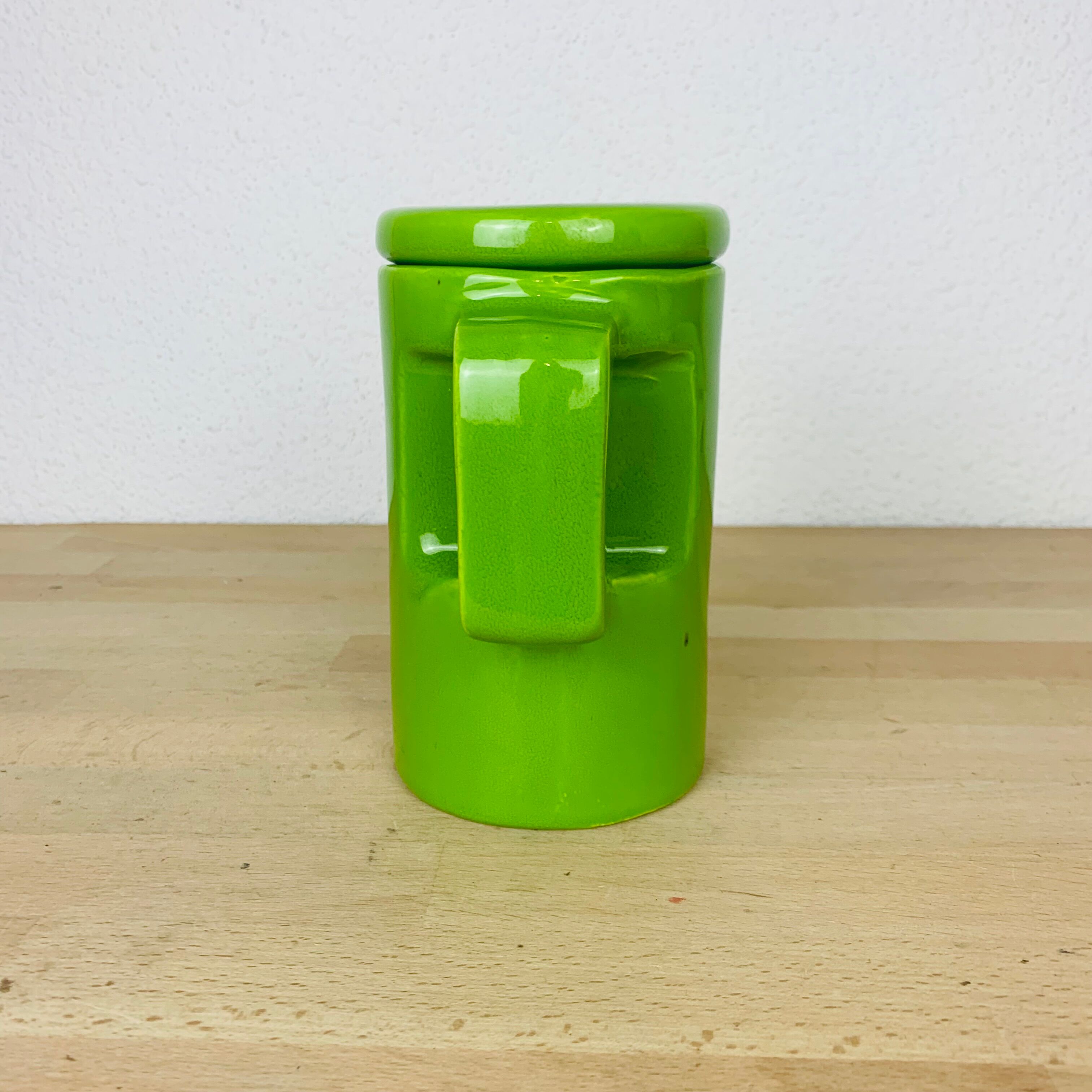 Green ceramic teapot 50s vintage