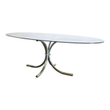 Oval smoked glass coffee table