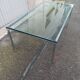 Vintage glass slab coffee table