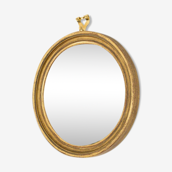 Miroir rond en bois