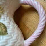 Slip pitcher with fruit and wicker patterns