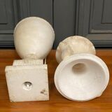 Mid-20th century alabaster lamp on shower stand