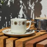 2 Tasses à PDJ avec sous-tasse Apilco an'. 80