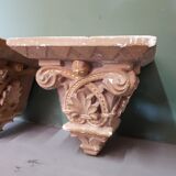 Early 20th Century French Plaster Wall Consoles In A Church Architectural Style