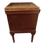 Wooden bedside table with mobile marble top