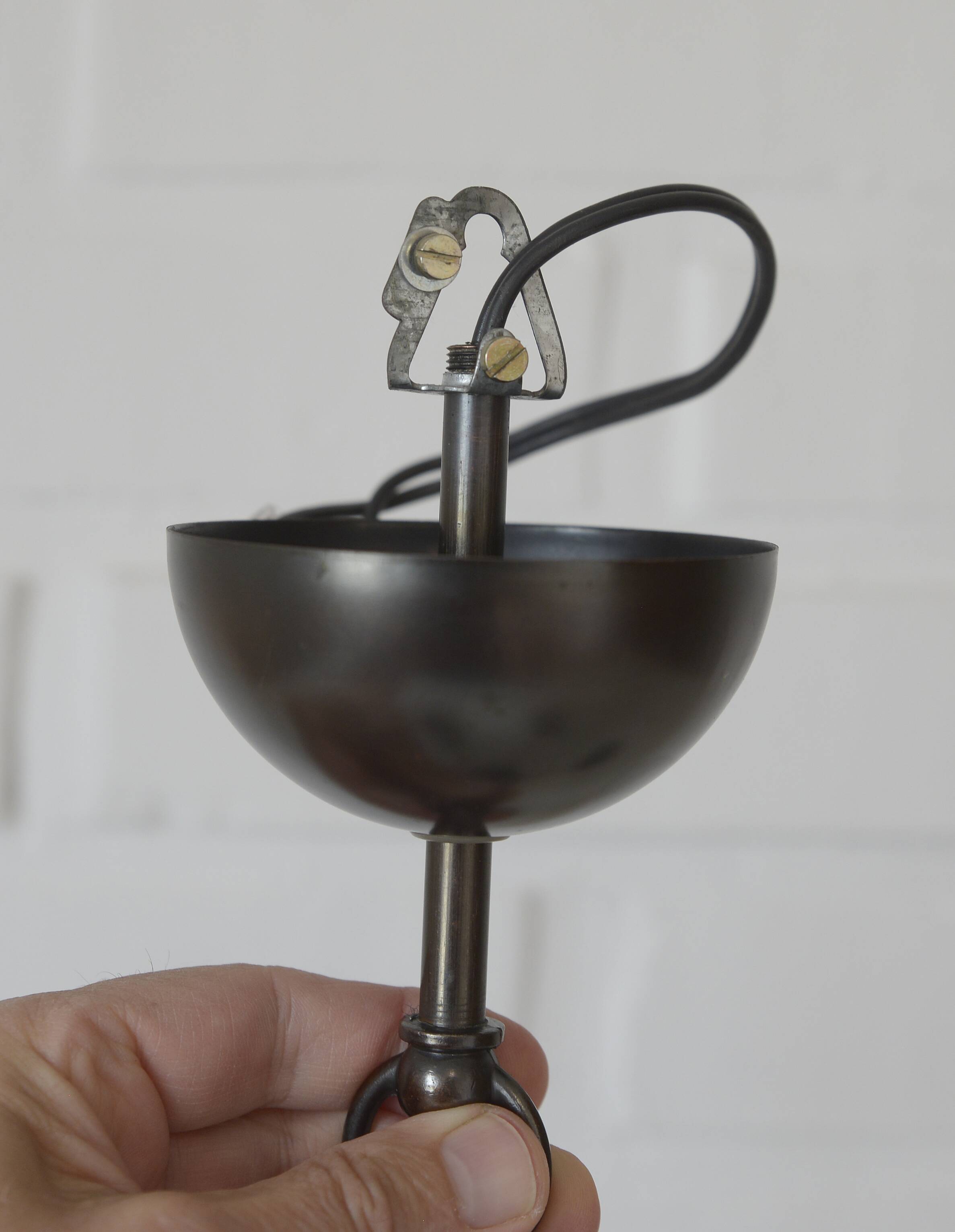 Vintage Wooden Rustic Sputnik / Copper Hanging Lamp /  Chandelier 1970's