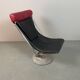 Mid-Century Danish Design ‘Interdane’ Lounge Chair in Black & Red