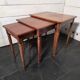 Nest of tables in solid cherry wood from the mid-20th century.