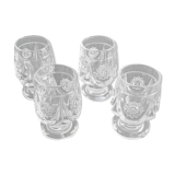 4 antique to digestive glasses in cut crystal and molded crystal decorated