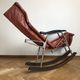 Japanese leather rocking chair by Takeshi Nii, 1950s