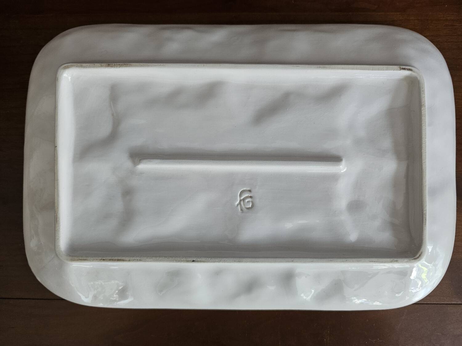 Asparagus dish and drainer in slip