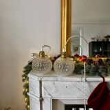 Pair of cut glass lanterns