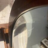 Beveled mirror with wooden frame