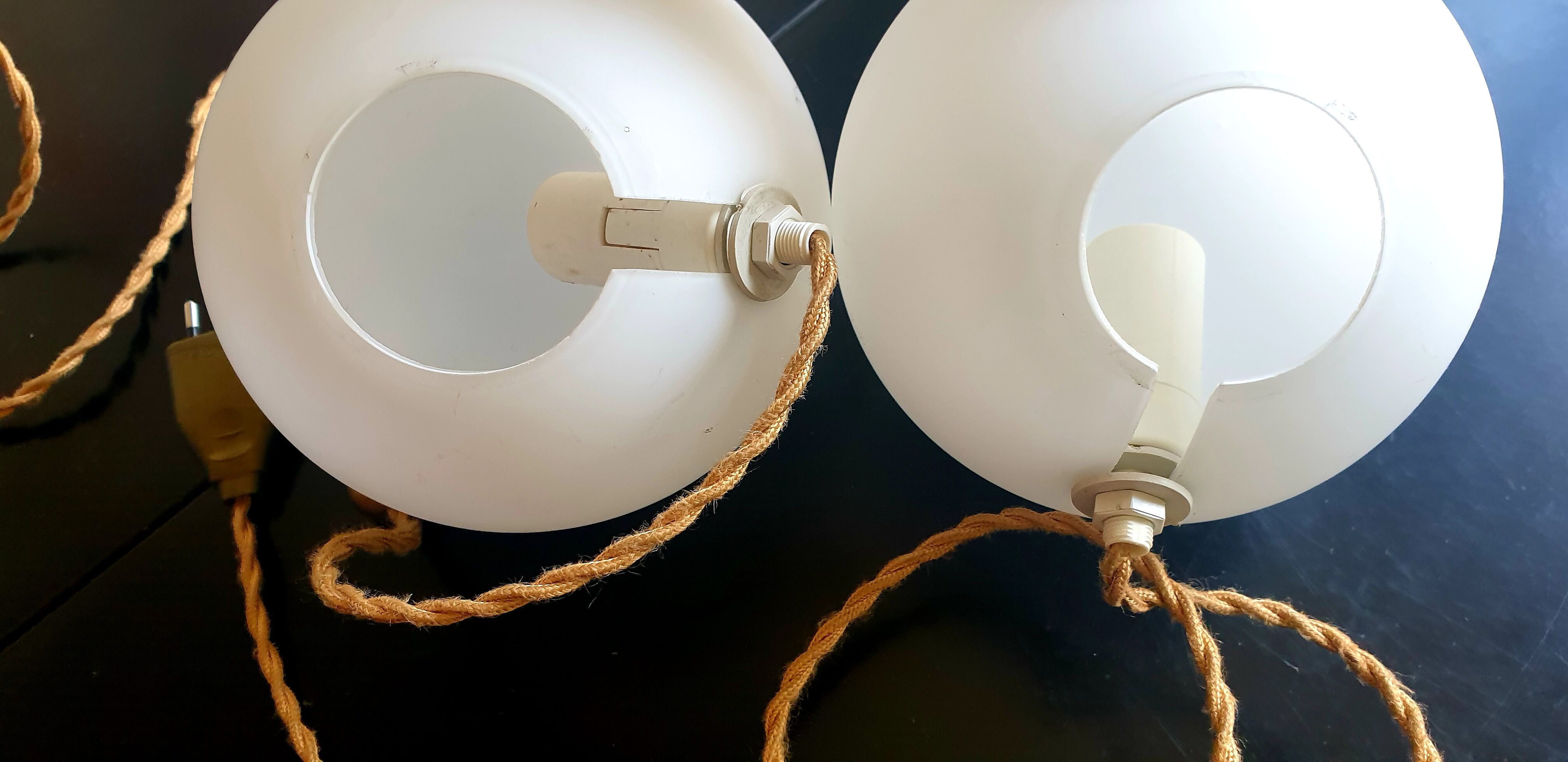 2 vintage ball lamps