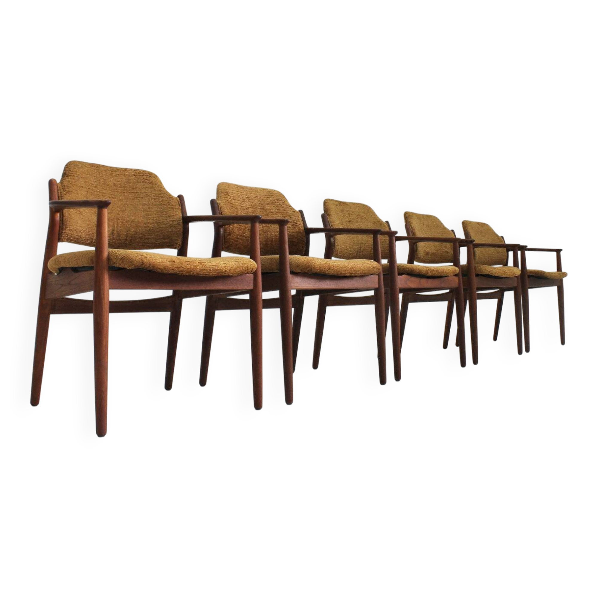 Vintage Danish teak dining room chairs model 62a by Arne Vodder for Sibast