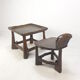 Mid Century set of wooden Chair and Table, 1950's